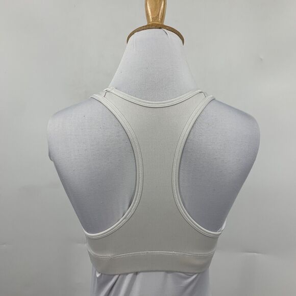 Nike Sports Bra Women XS Extra Small Snow Gray Dri Fit Unpadded Racerback Swoosh - Picture 7 of 12
